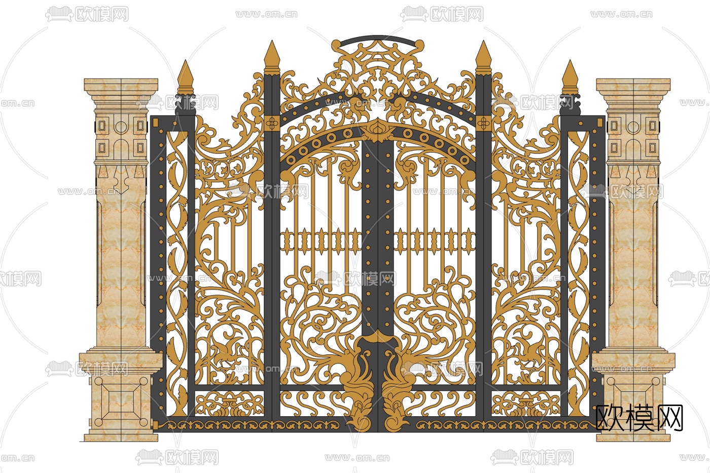 欧式金属大门免费su模型下载