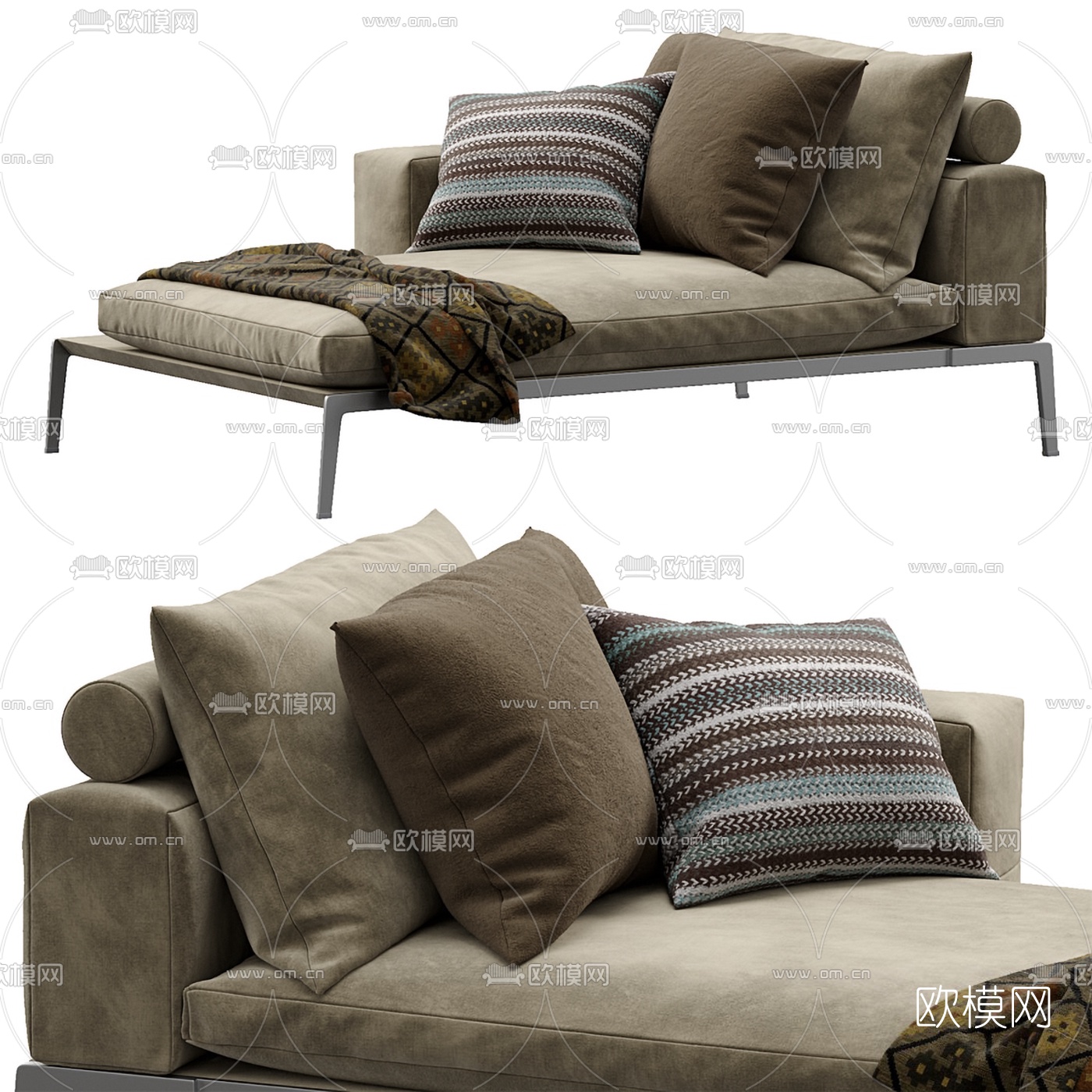 FLEXFORM 布艺贵妃椅3d模型下载（渲染图3）