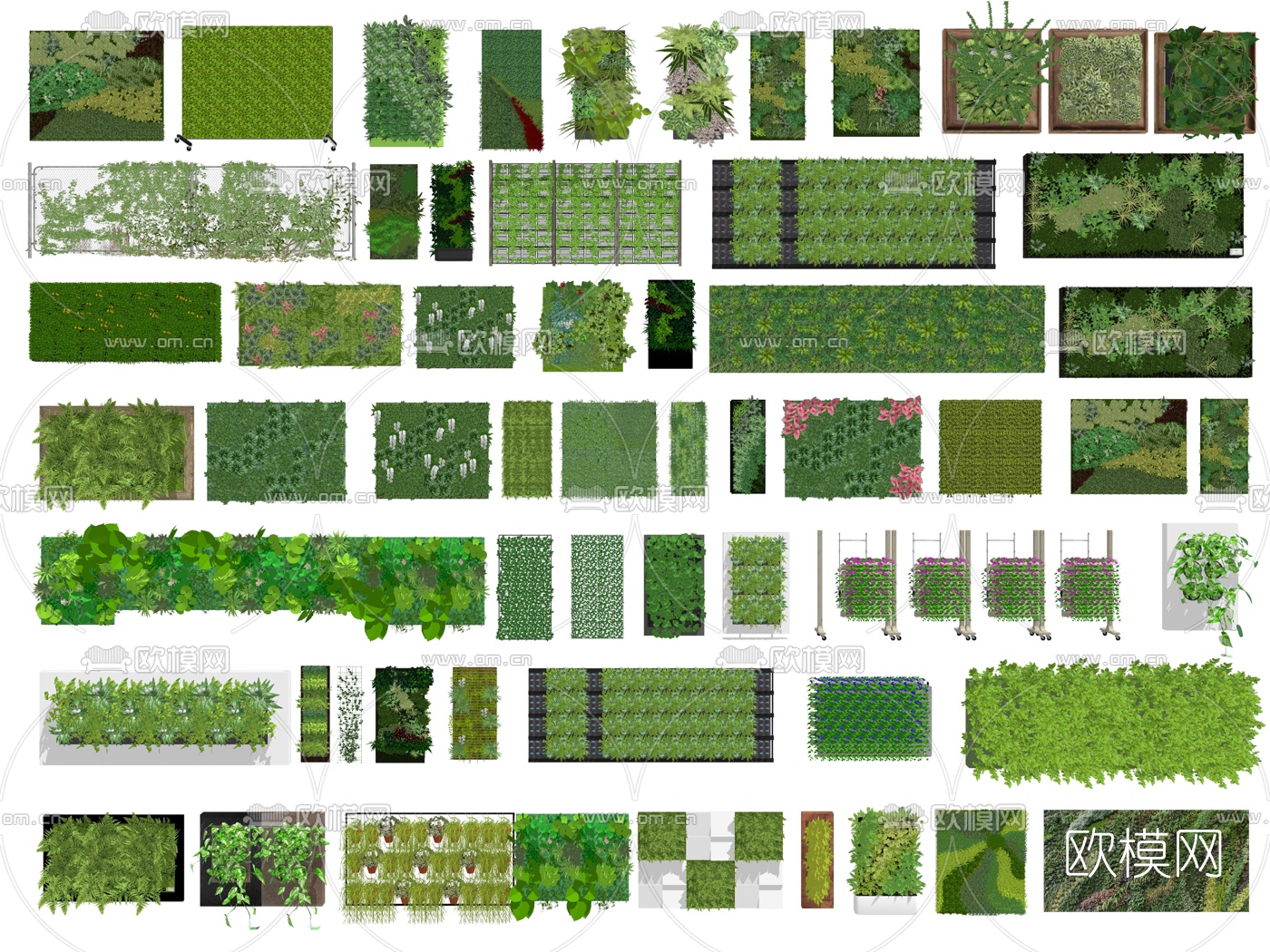 现代绿植墙植物墙su模型下载（渲染图1）