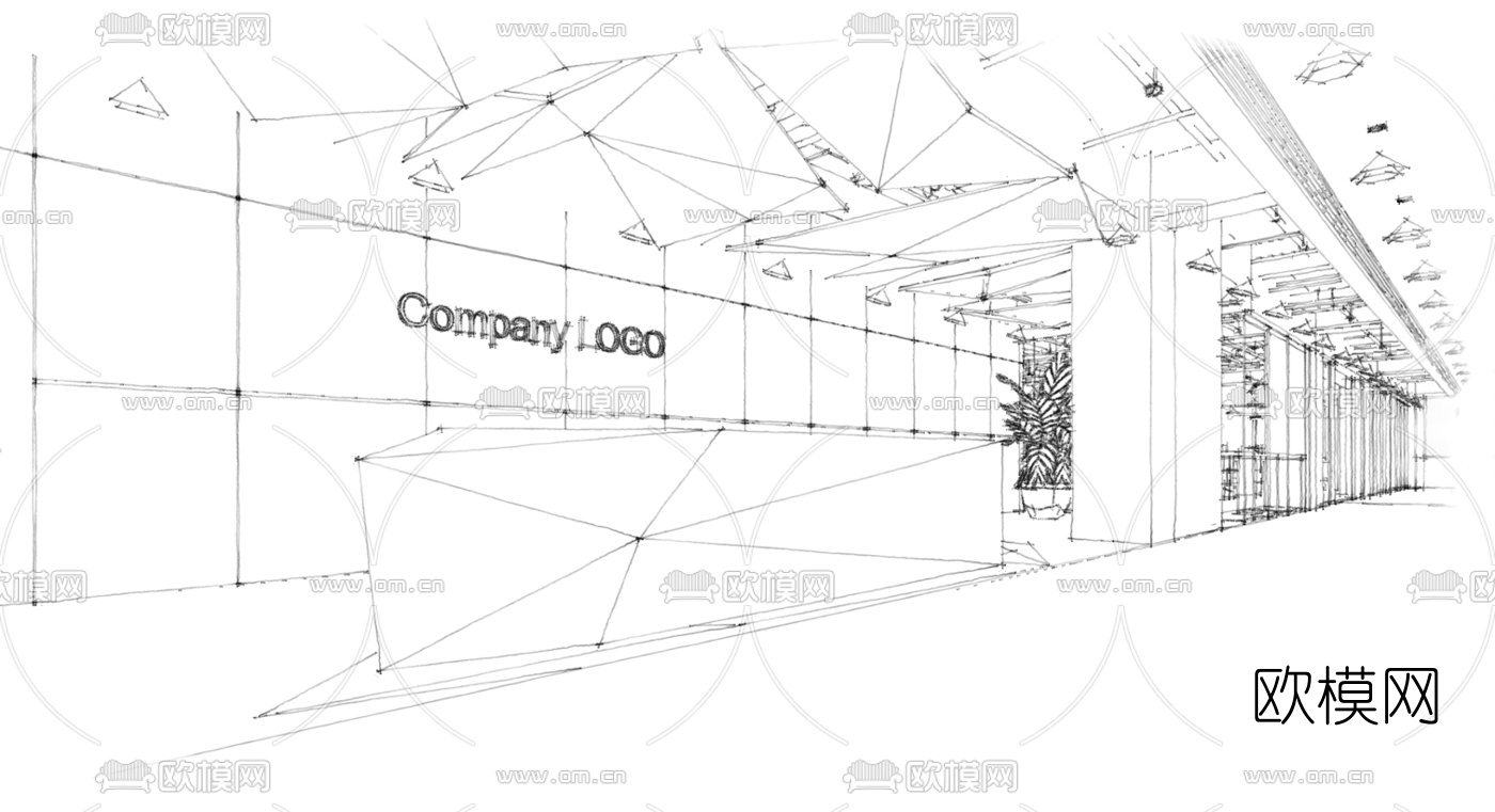 现代办公室su模型下载（渲染图6）