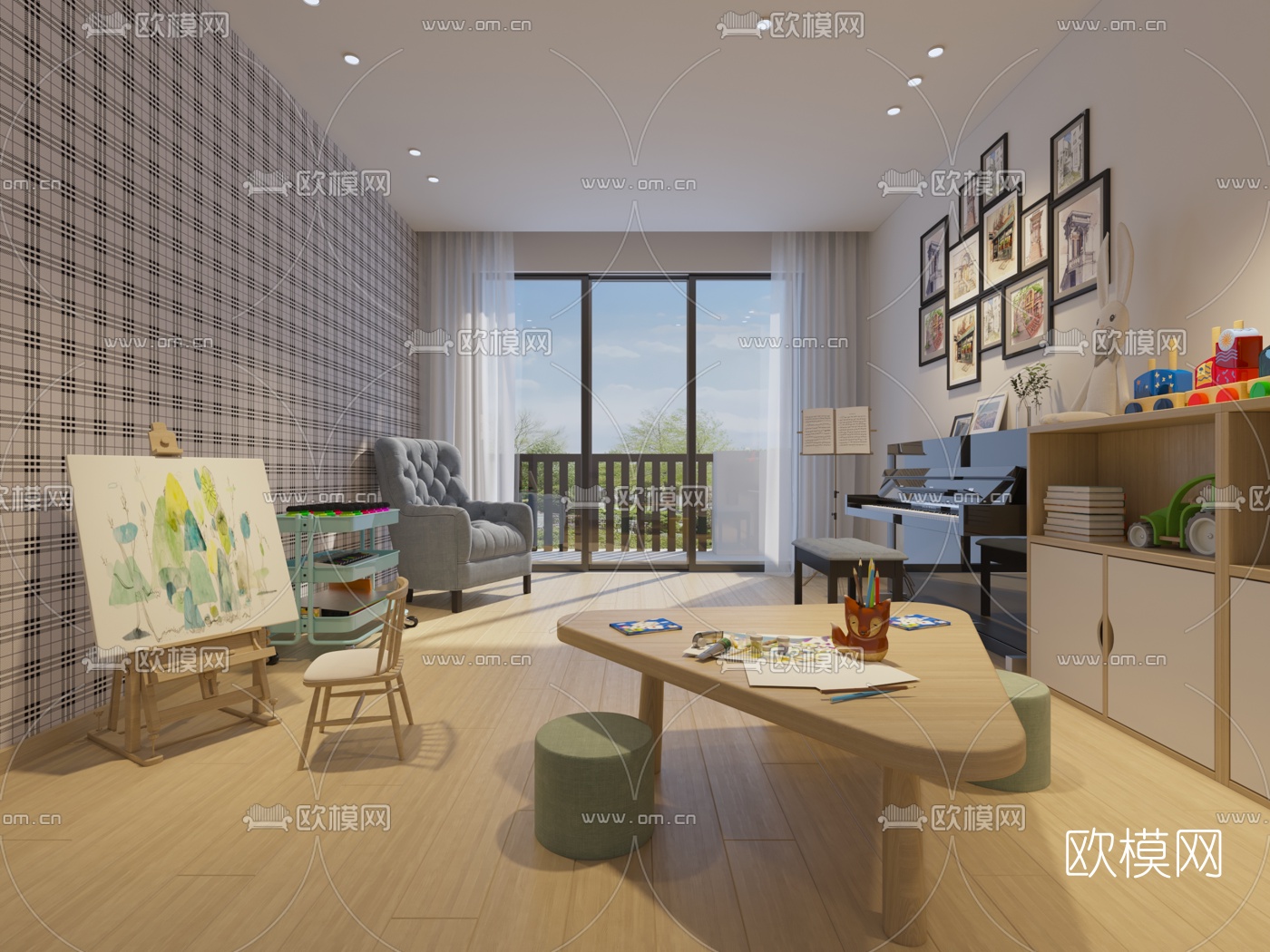 现代儿童娱乐房免费3d模型