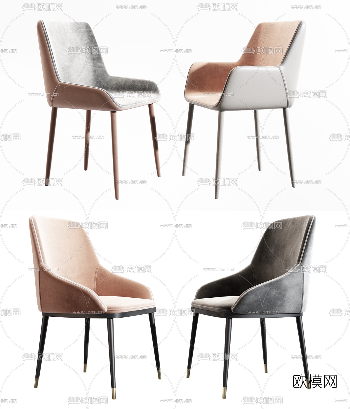 现代布艺单椅su模型下载（渲染图1）