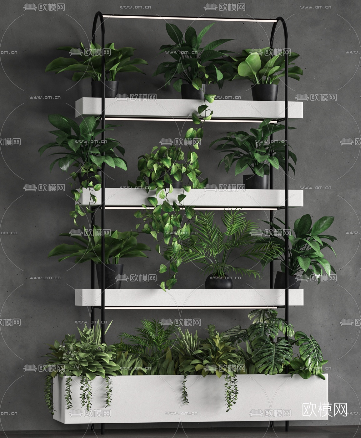 现代绿植盆栽3d模型