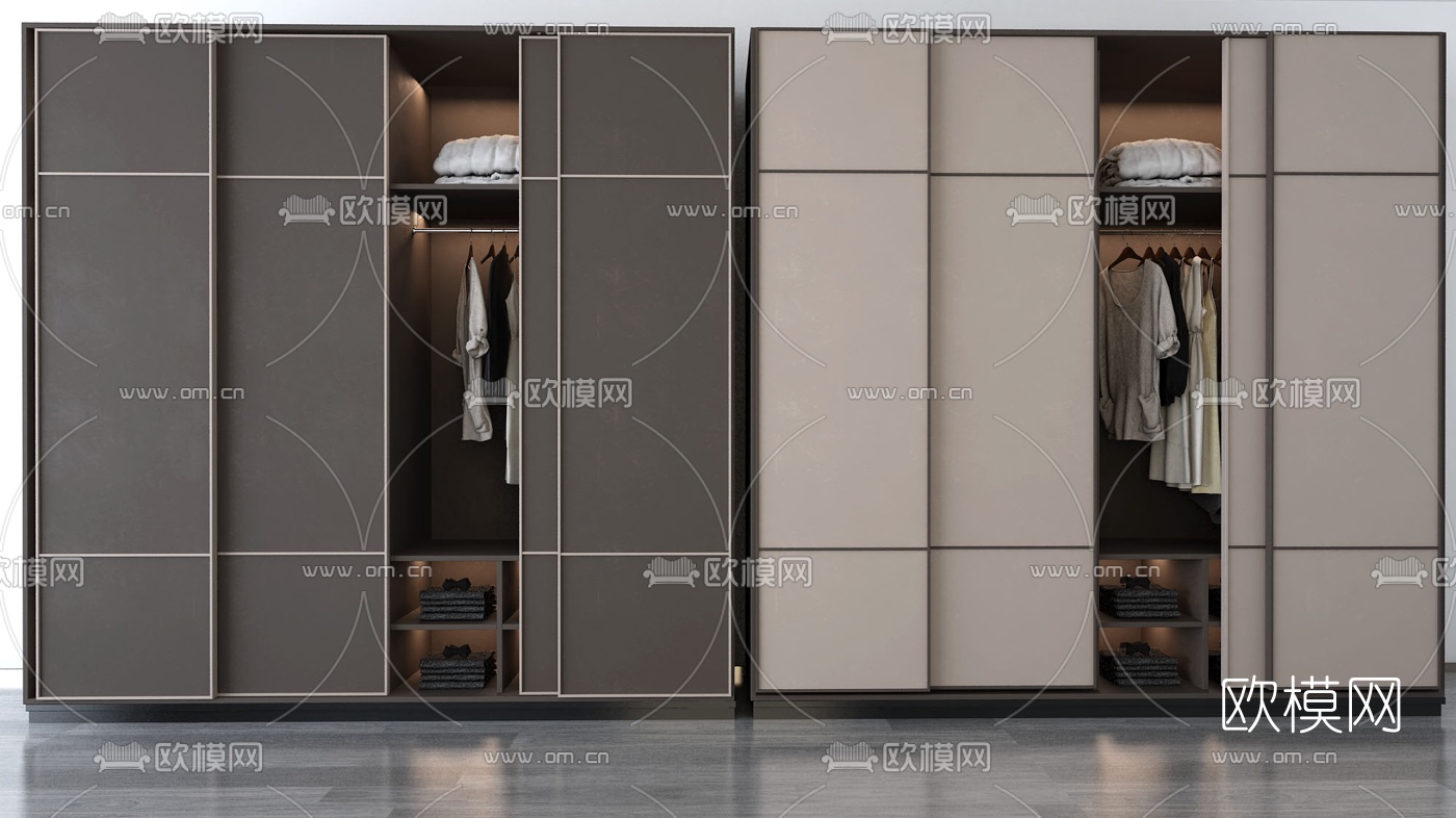现代衣柜鞋柜3d模型