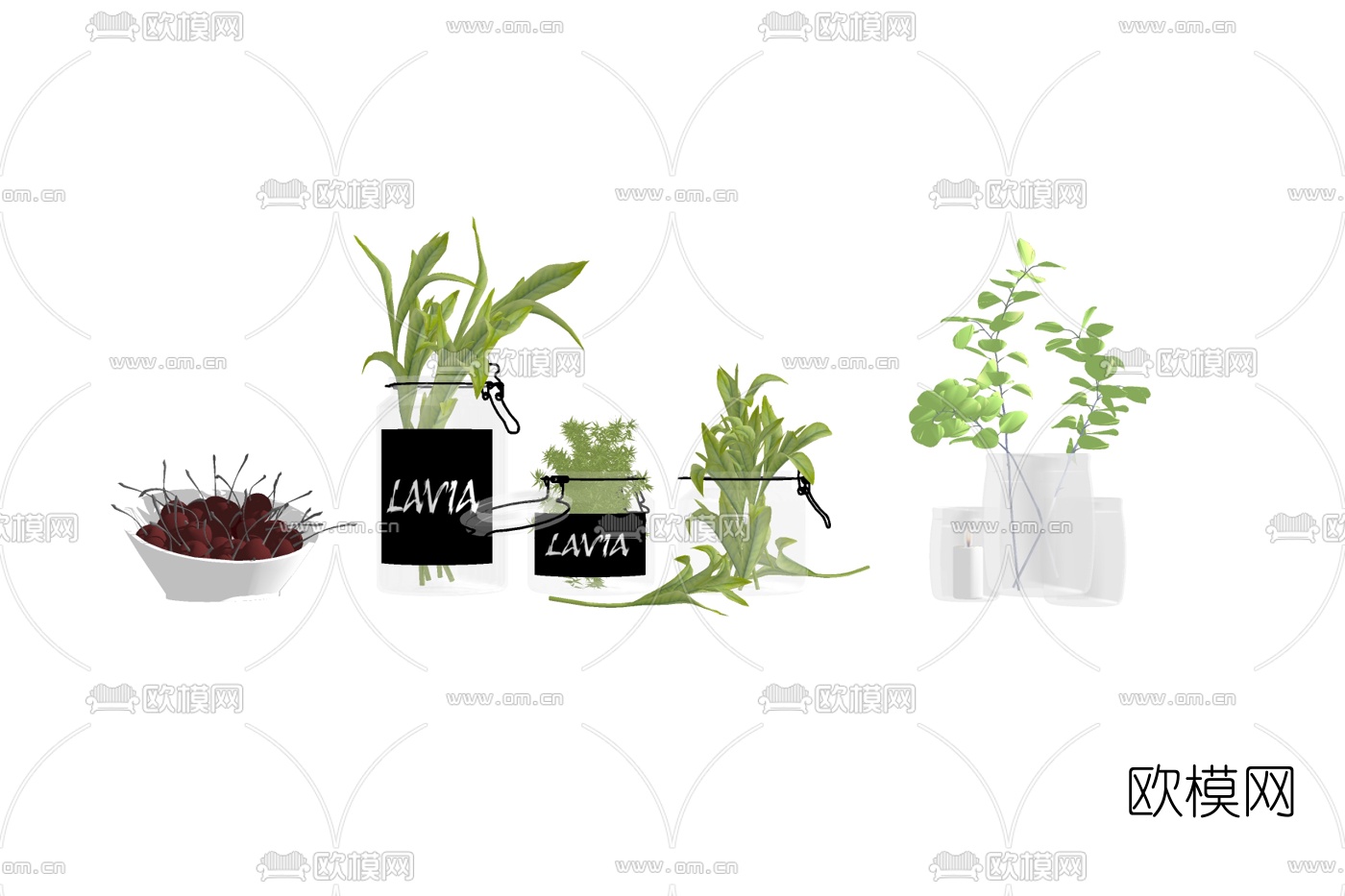 现代绿植盆栽su模型