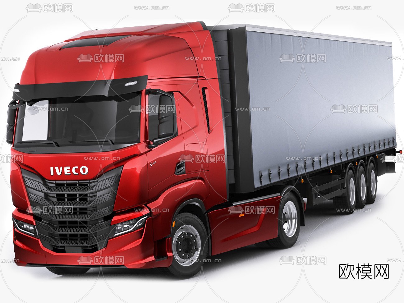 现代箱式货车3d模型