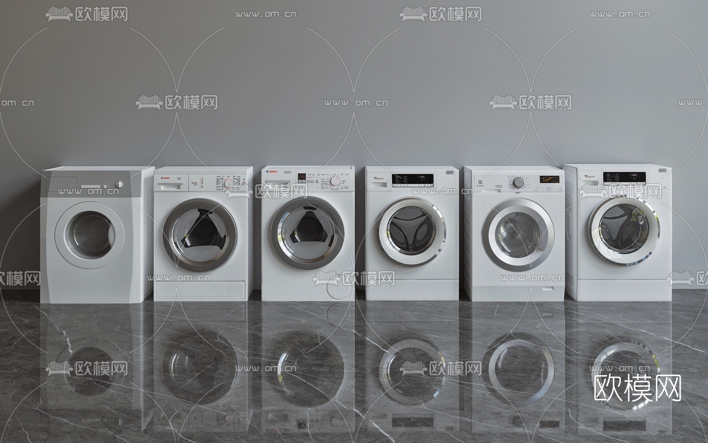 现代滚筒洗衣机3d模型