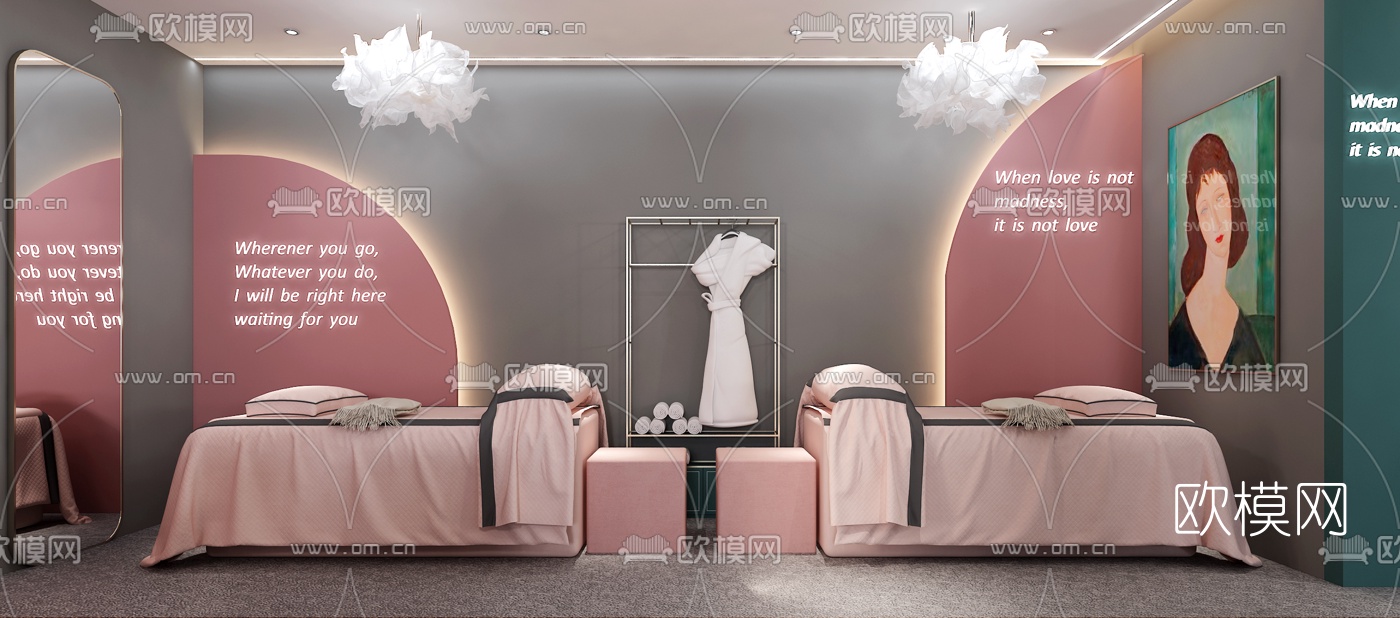 北欧美甲店美容院3d模型