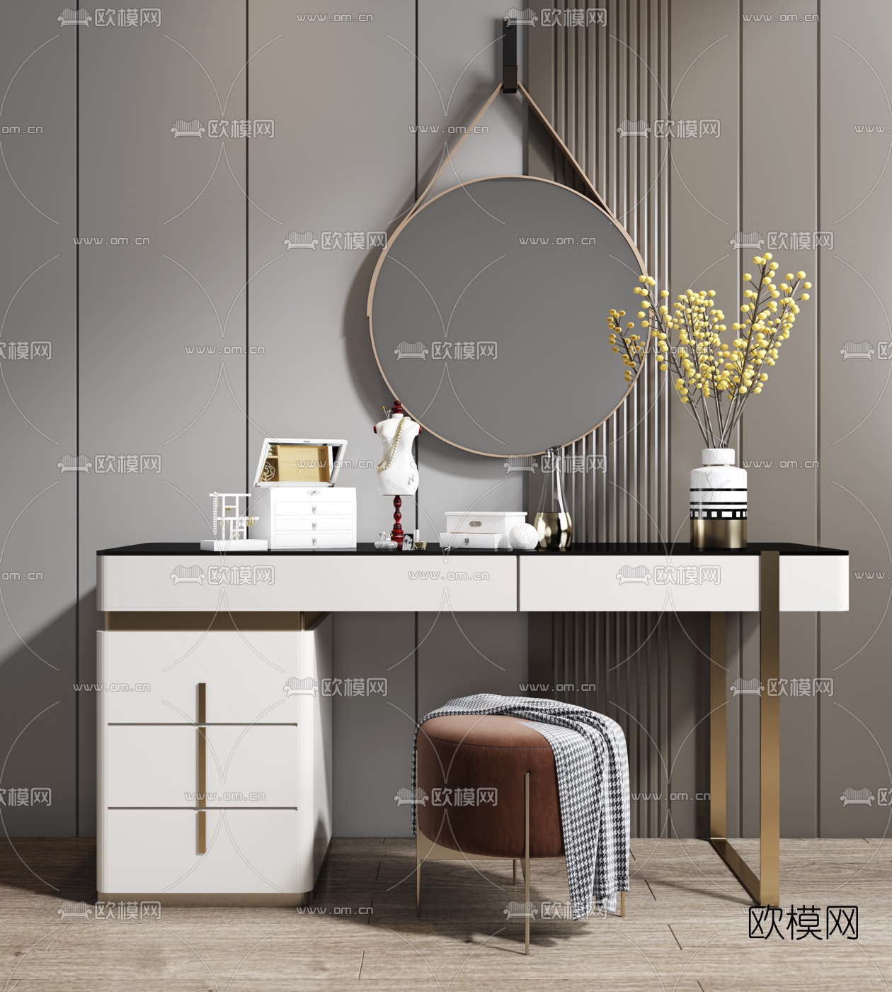 现代梳妆台3d模型