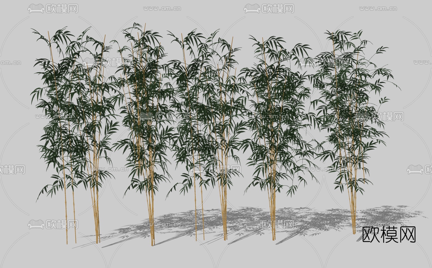 现代竹子绿植su模型下载