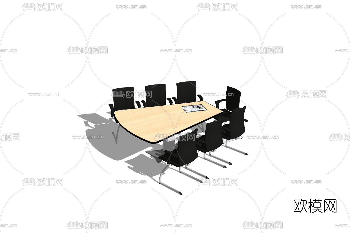 现代会议桌椅免费su模型