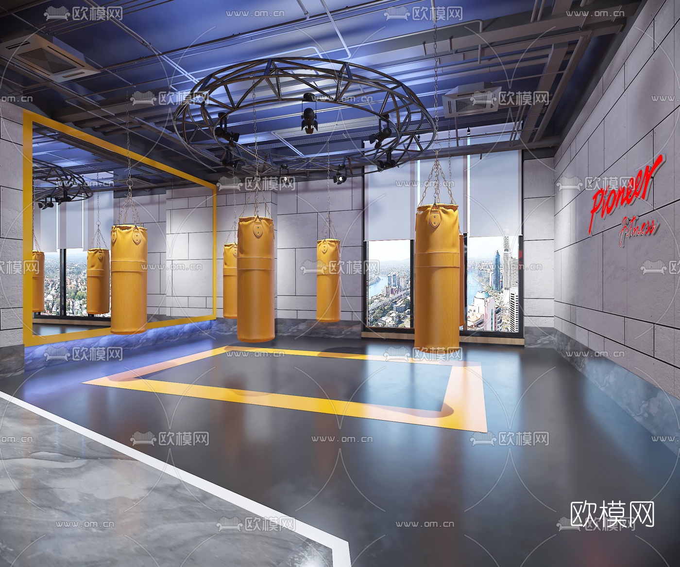现代健身房3d模型下载（渲染图4）