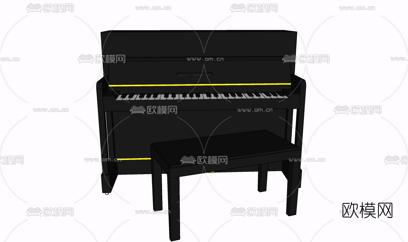 现代钢琴免费su模型下载