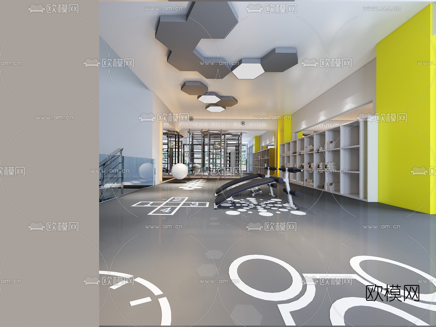 现代健身房3d模型