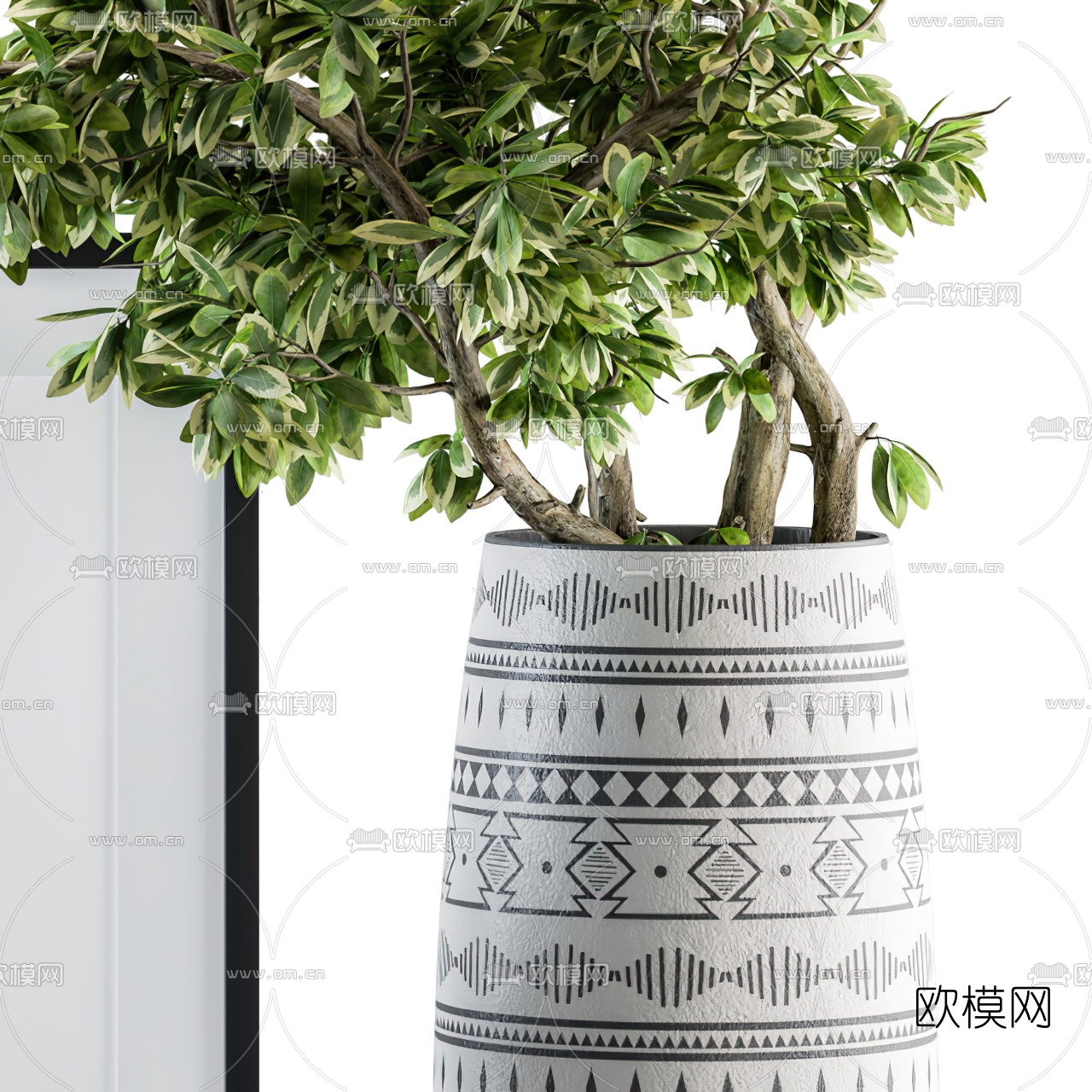 现代盆栽相框摆件3d模型
