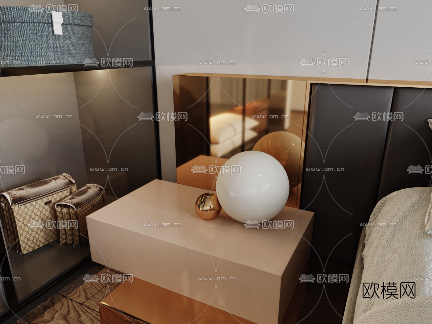 现代简约卧室3d模型