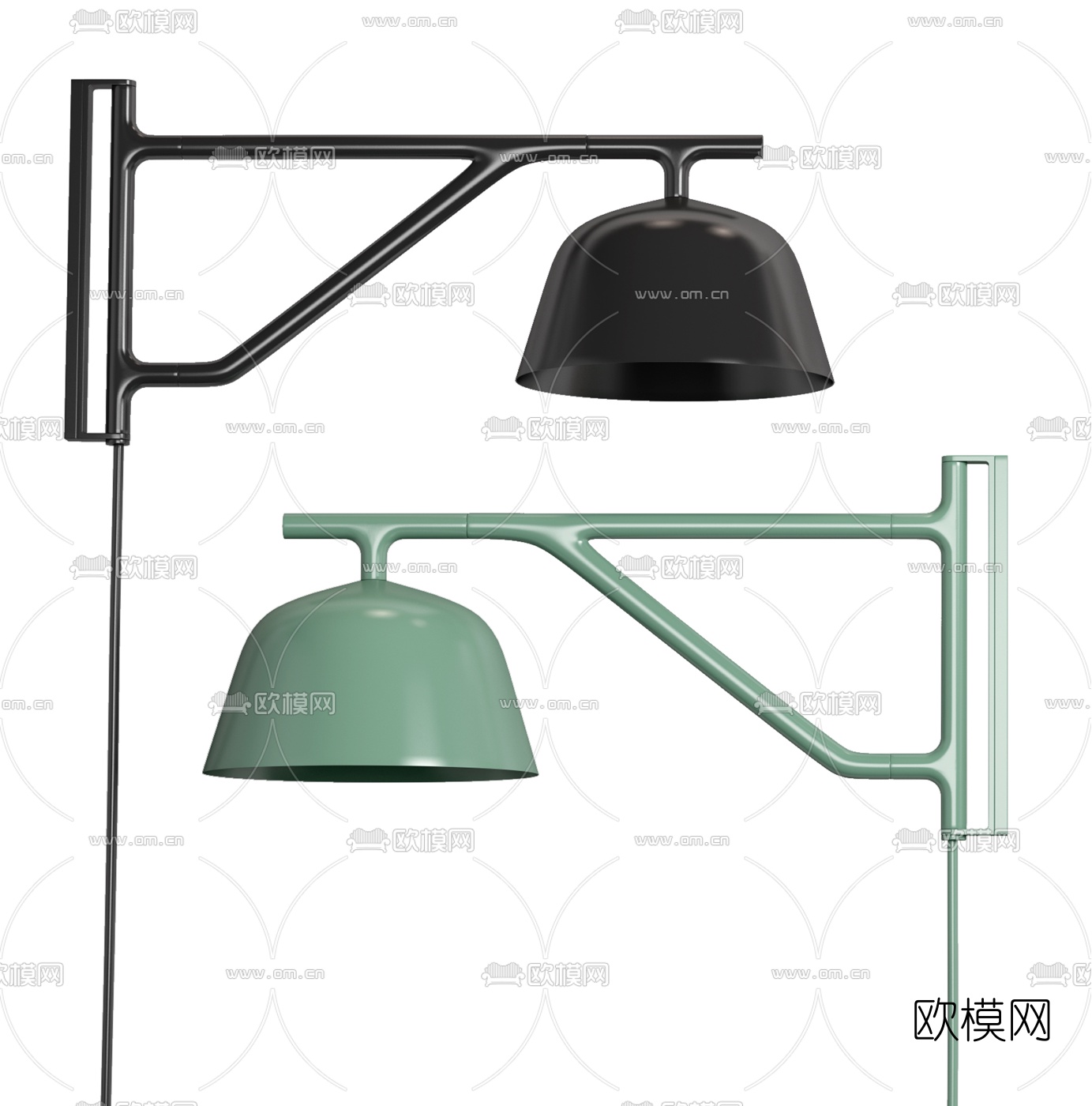 北欧简易马卡龙壁灯3d模型下载（渲染图2）