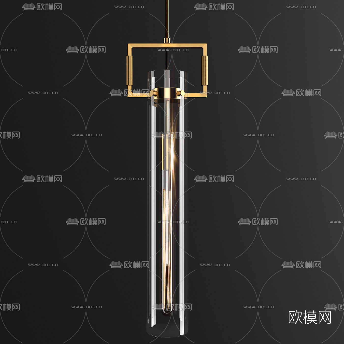 现代圆形金属吊灯3d模型