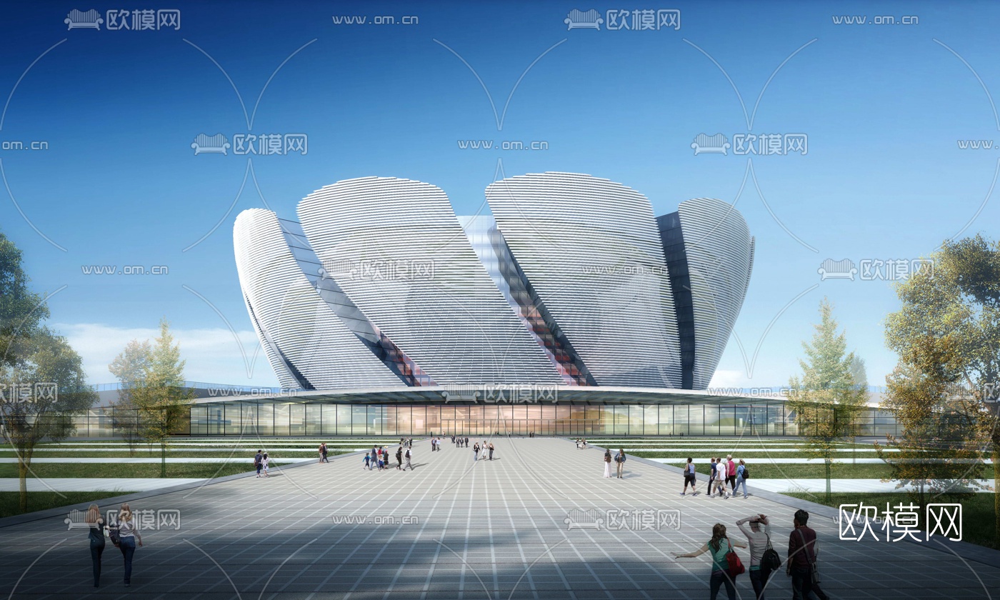 现代大剧院建筑外观3d模型