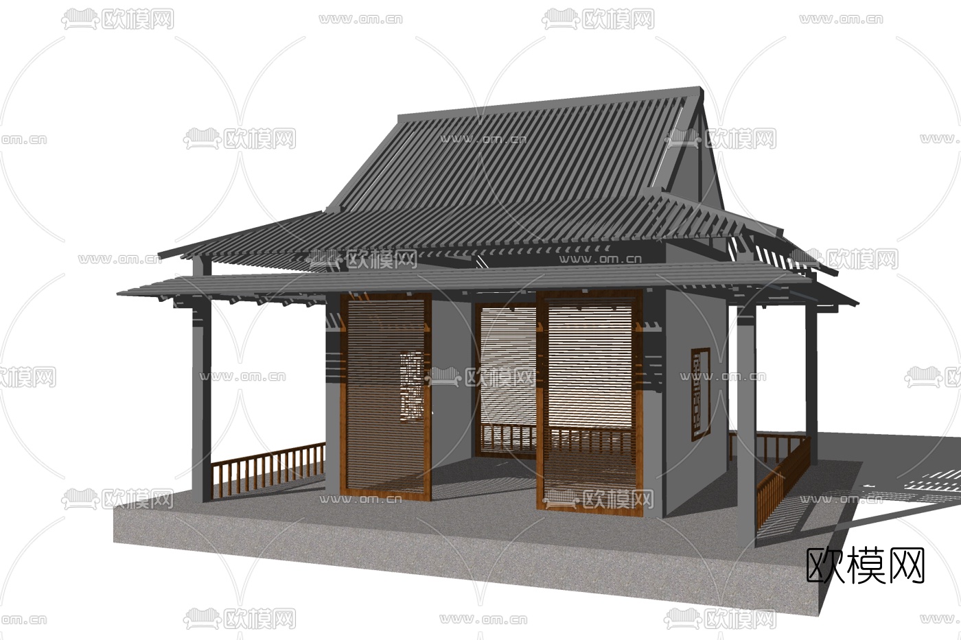 东南亚凉亭su模型下载