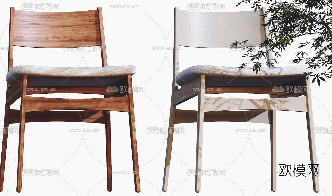 北欧绒布休闲椅3d模型下载（渲染图10）