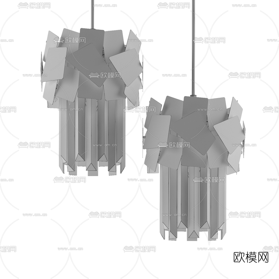 后现代金属水晶吊灯3d模型