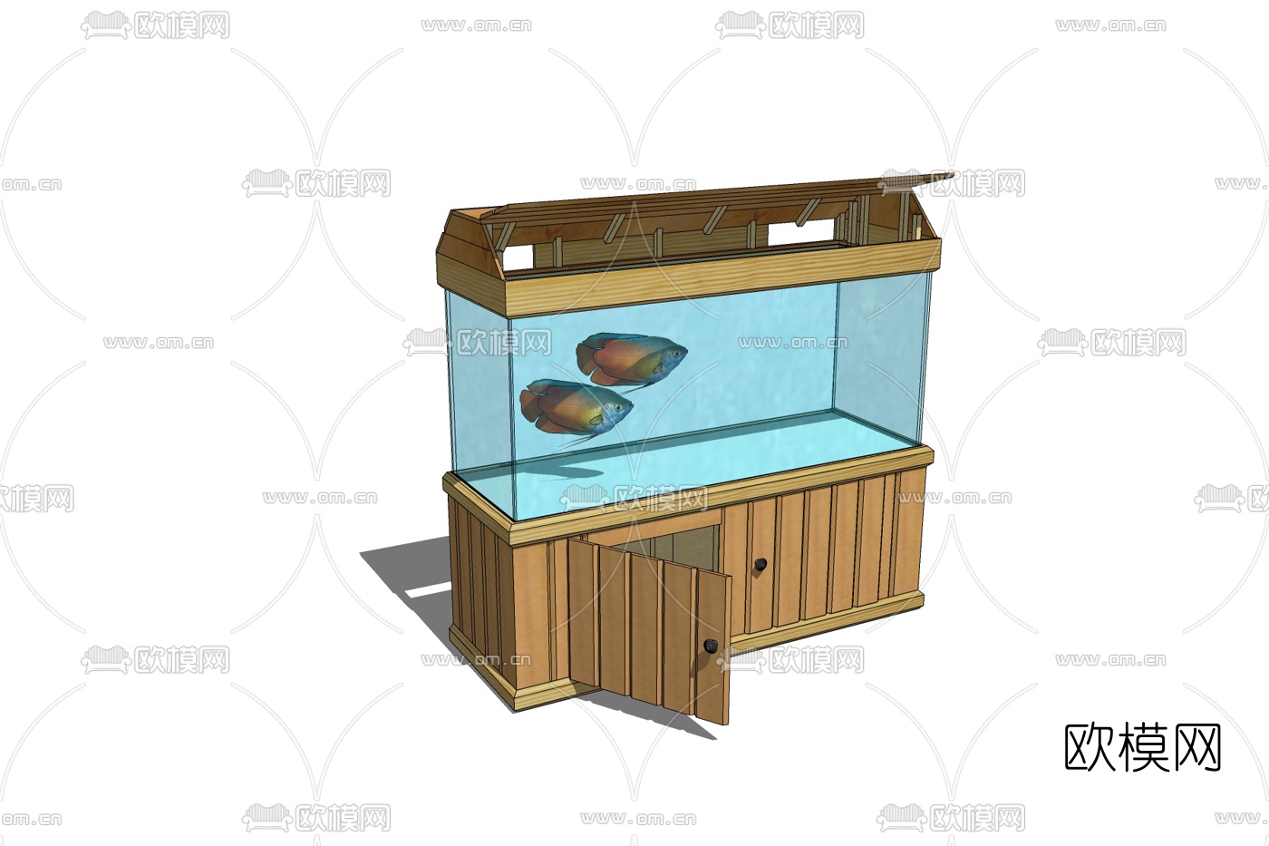 现代鱼缸免费su模型下载