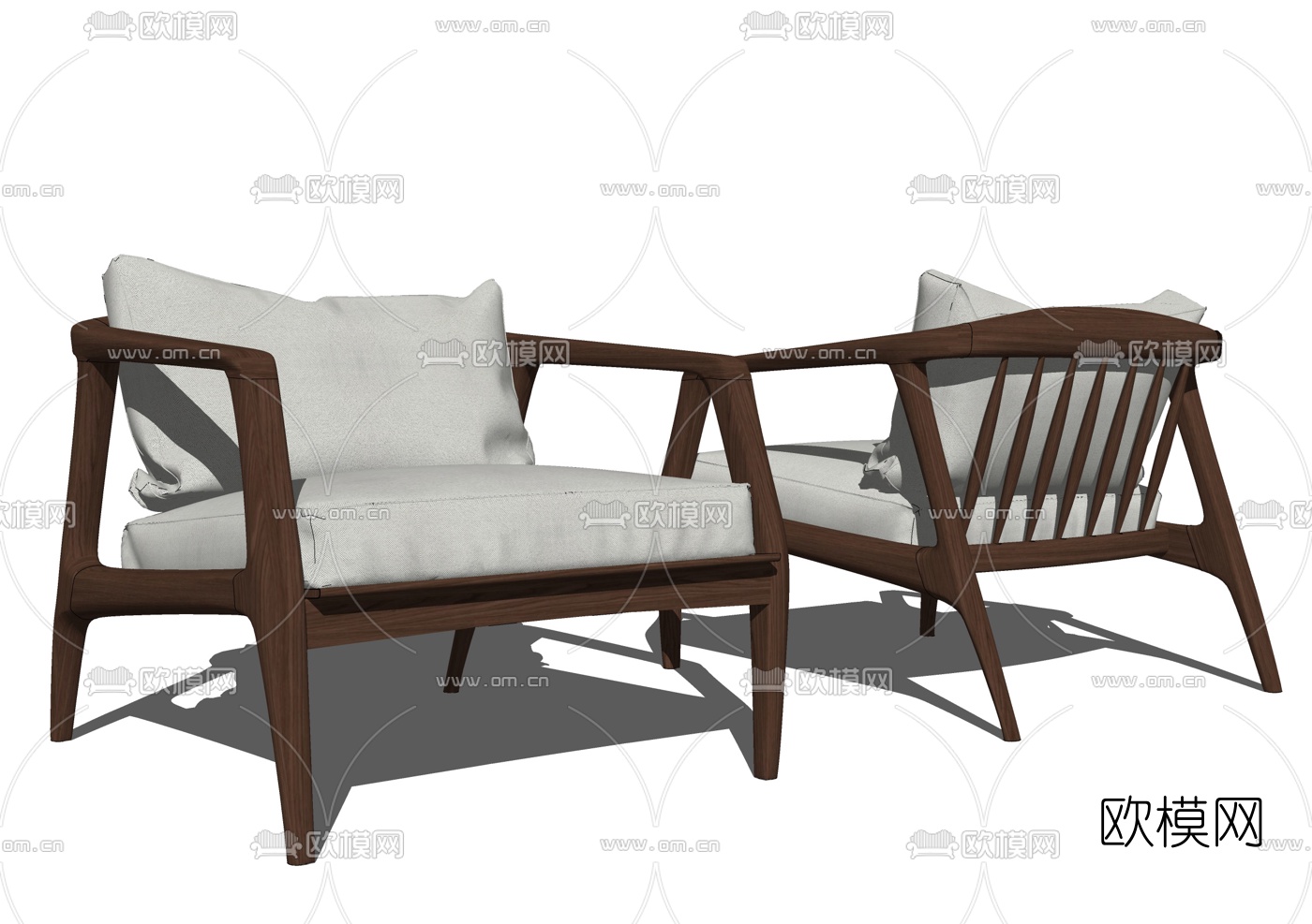 现代布艺休闲椅su模型