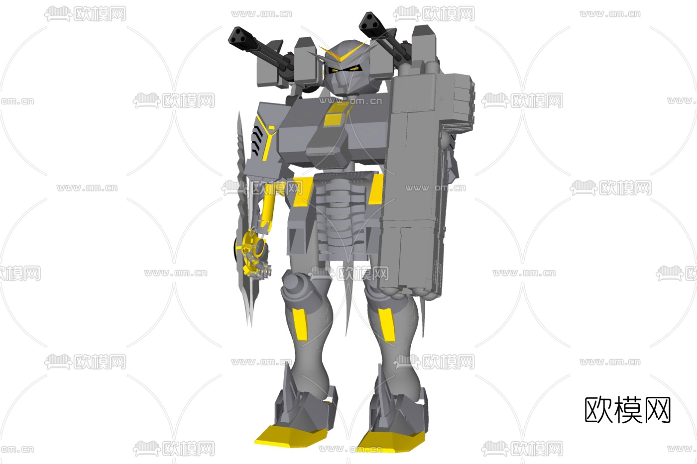 现代高达机器人玩具su模型下载