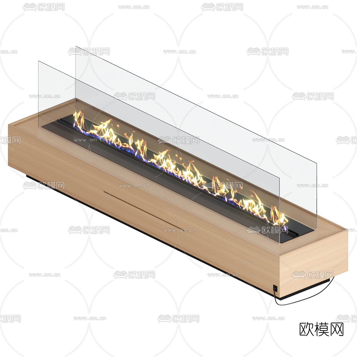 现代电子壁炉3d模型下载（渲染图2）