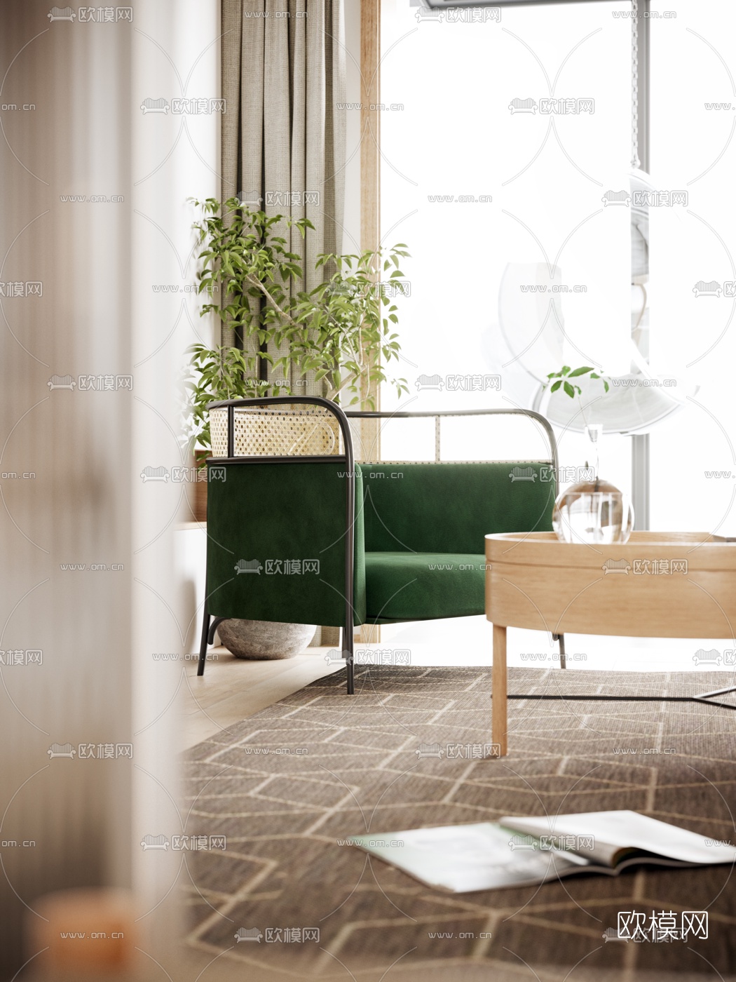 北欧客厅卧室3d模型下载（渲染图5）