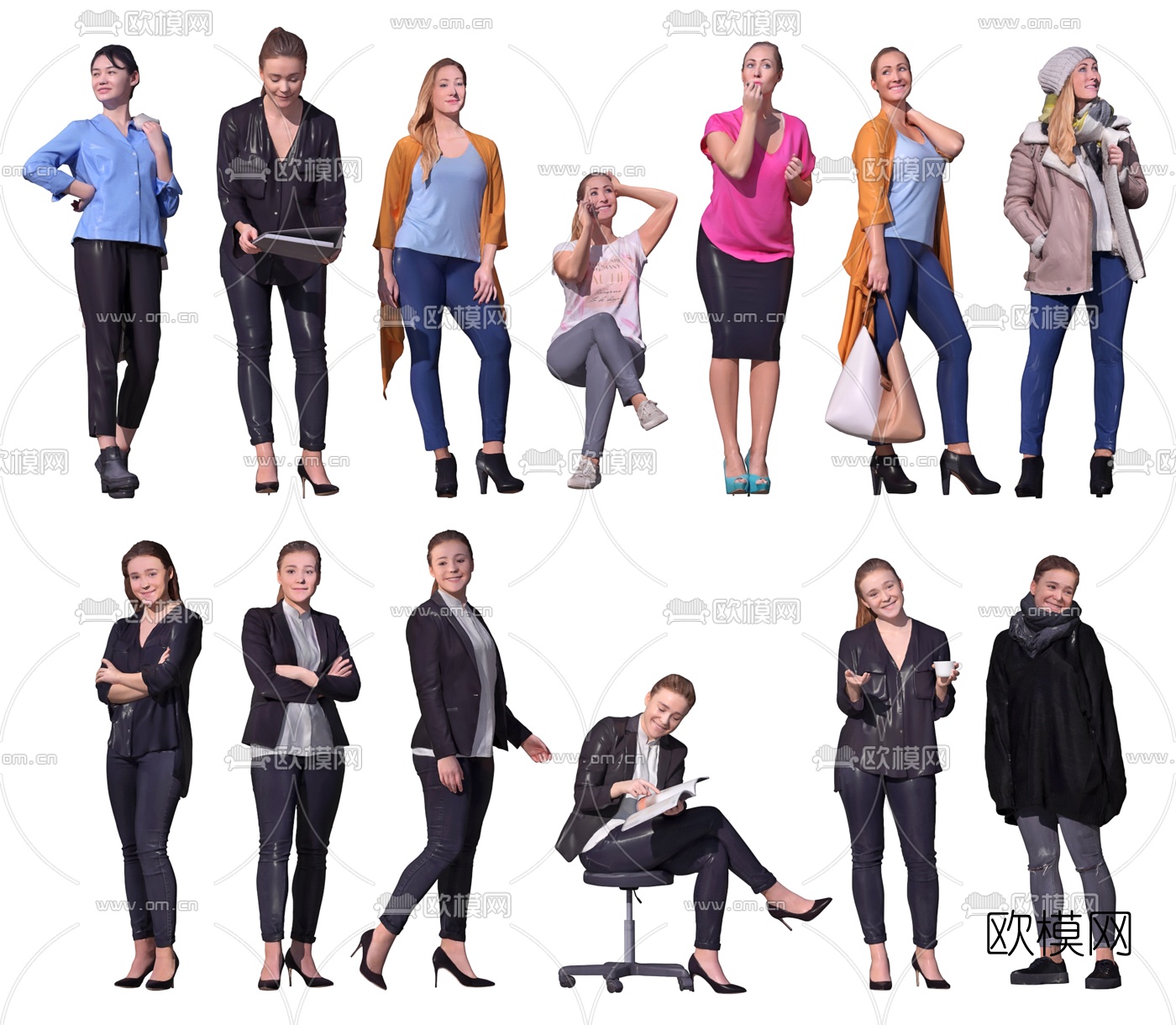 欧式美女人物3d模型下载（渲染图2）