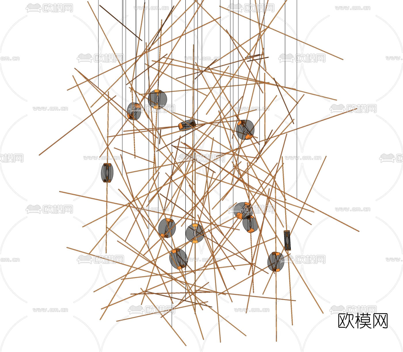 现代艺术装饰吊灯su模型