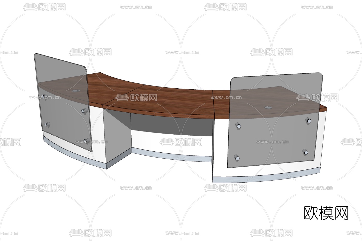 现代前台接待台免费su模型下载