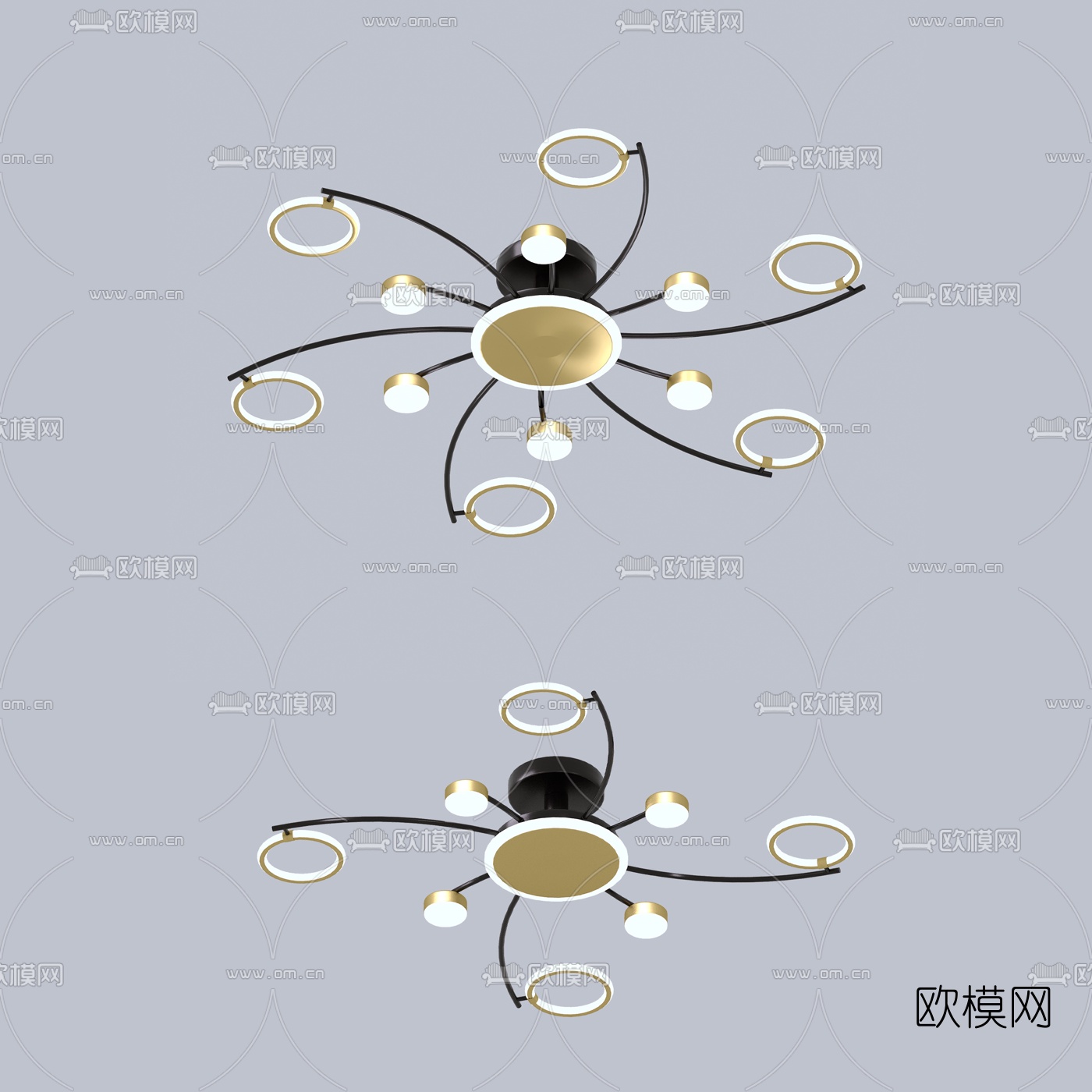 现代轻奢吸顶灯3d模型