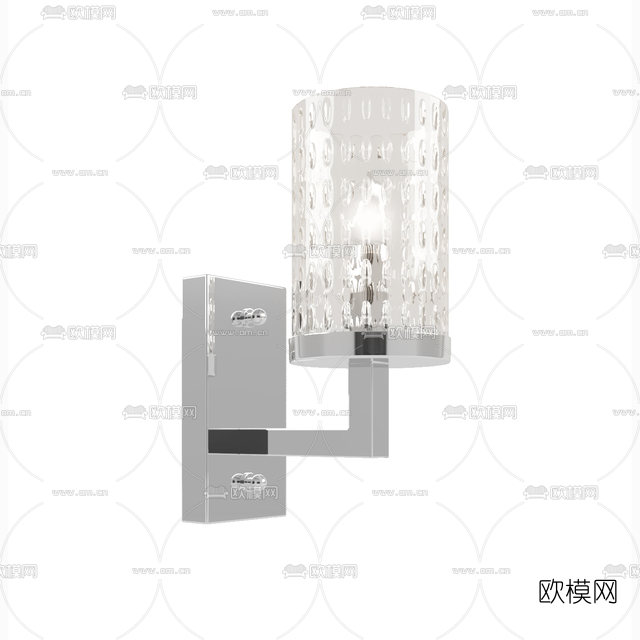 现代金属水晶壁灯免费3d模型下载