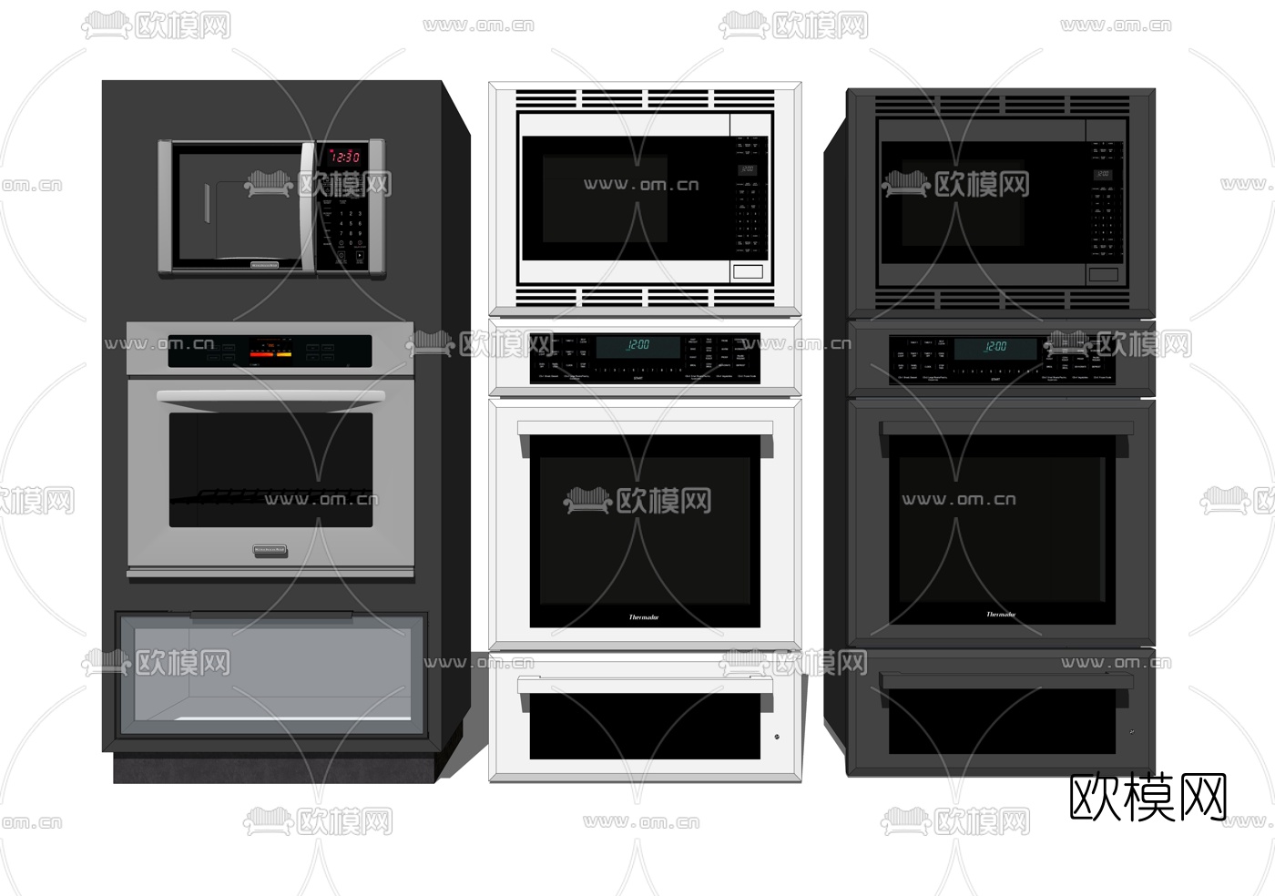 现代烤箱微波炉su模型下载