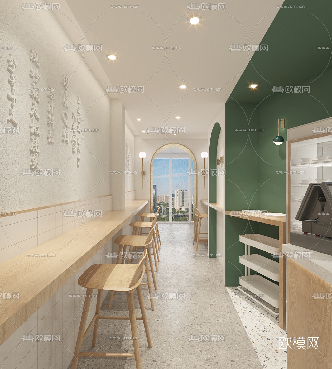 北欧面馆免费3d模型下载（渲染图2）