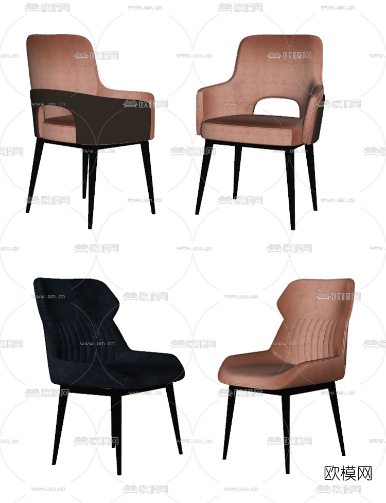 现代布艺单椅su模型下载（渲染图2）
