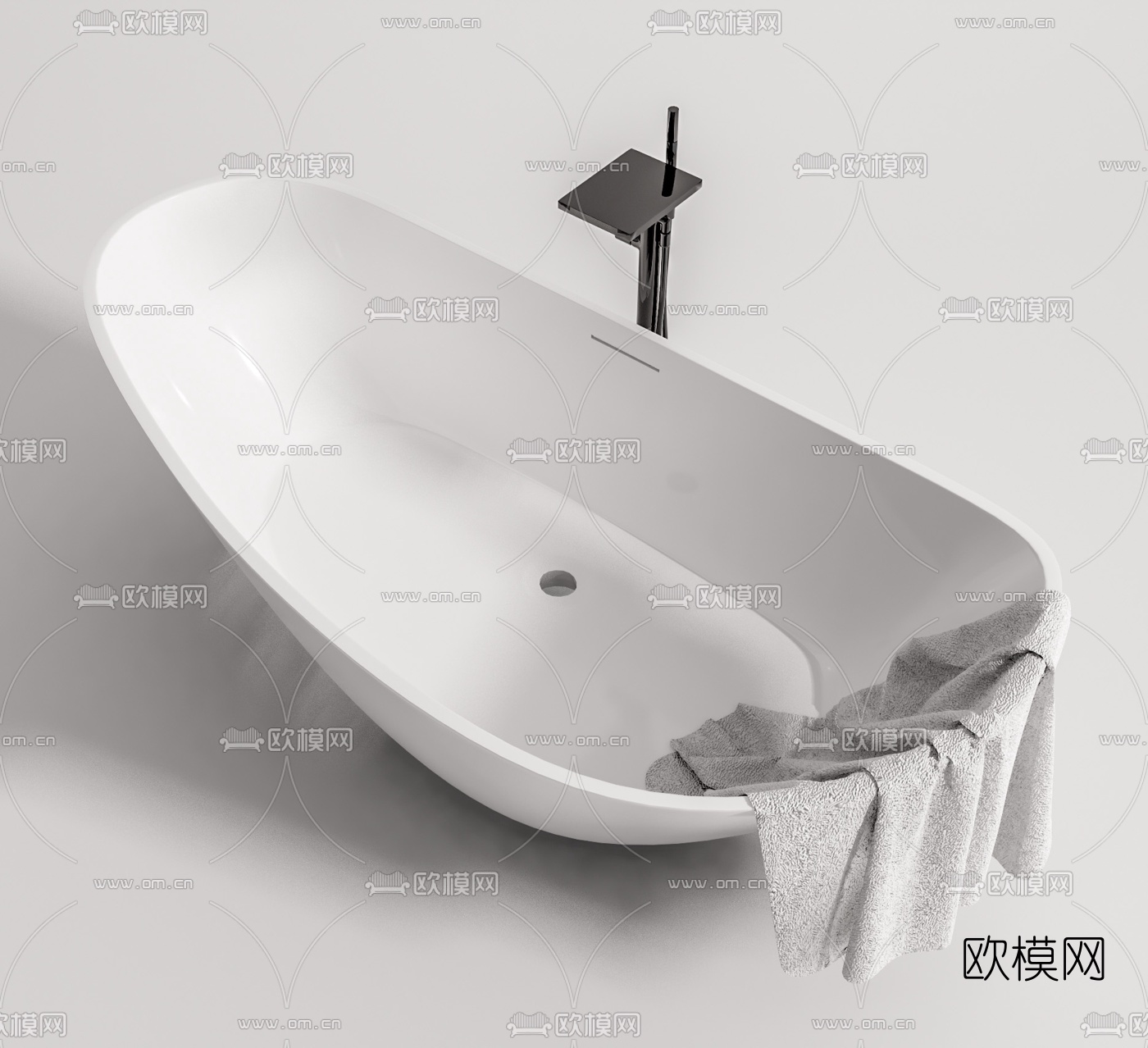 现代浴缸su模型