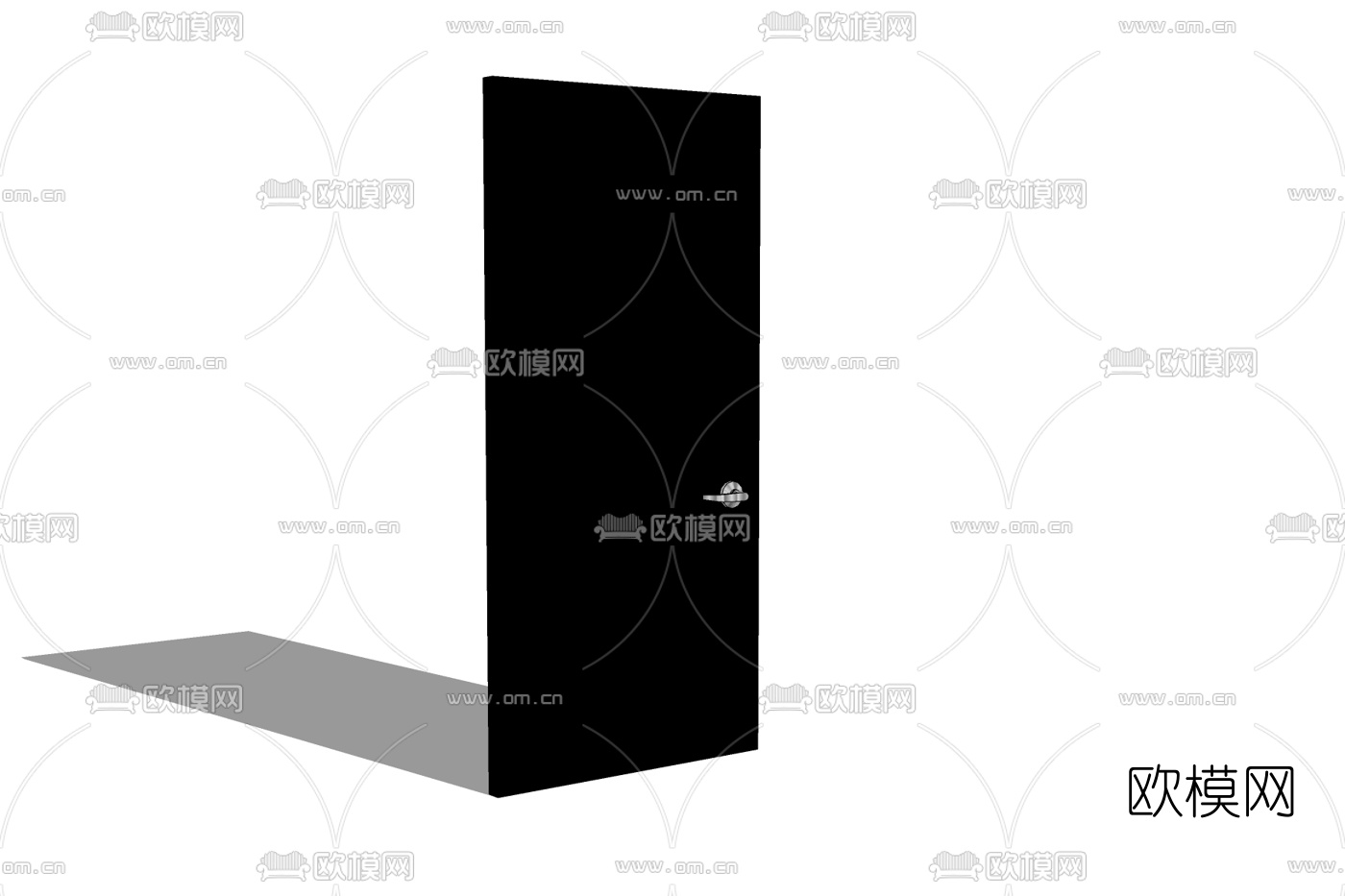 现代原木单开门免费su模型下载