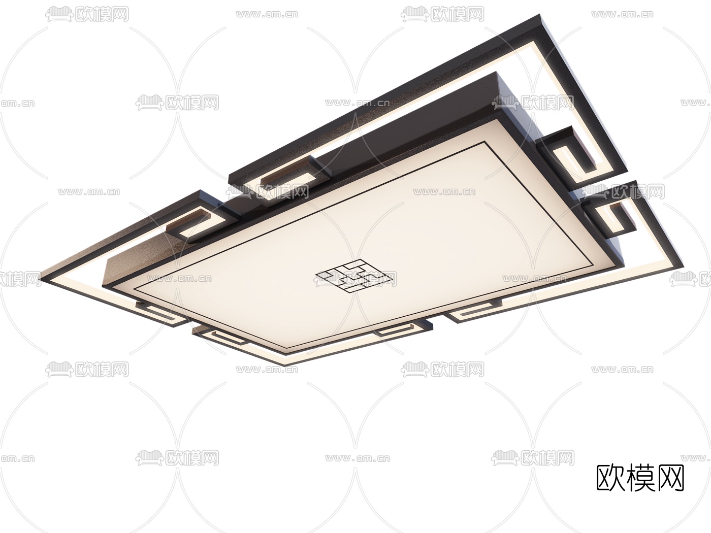 新中式吸顶灯3d模型