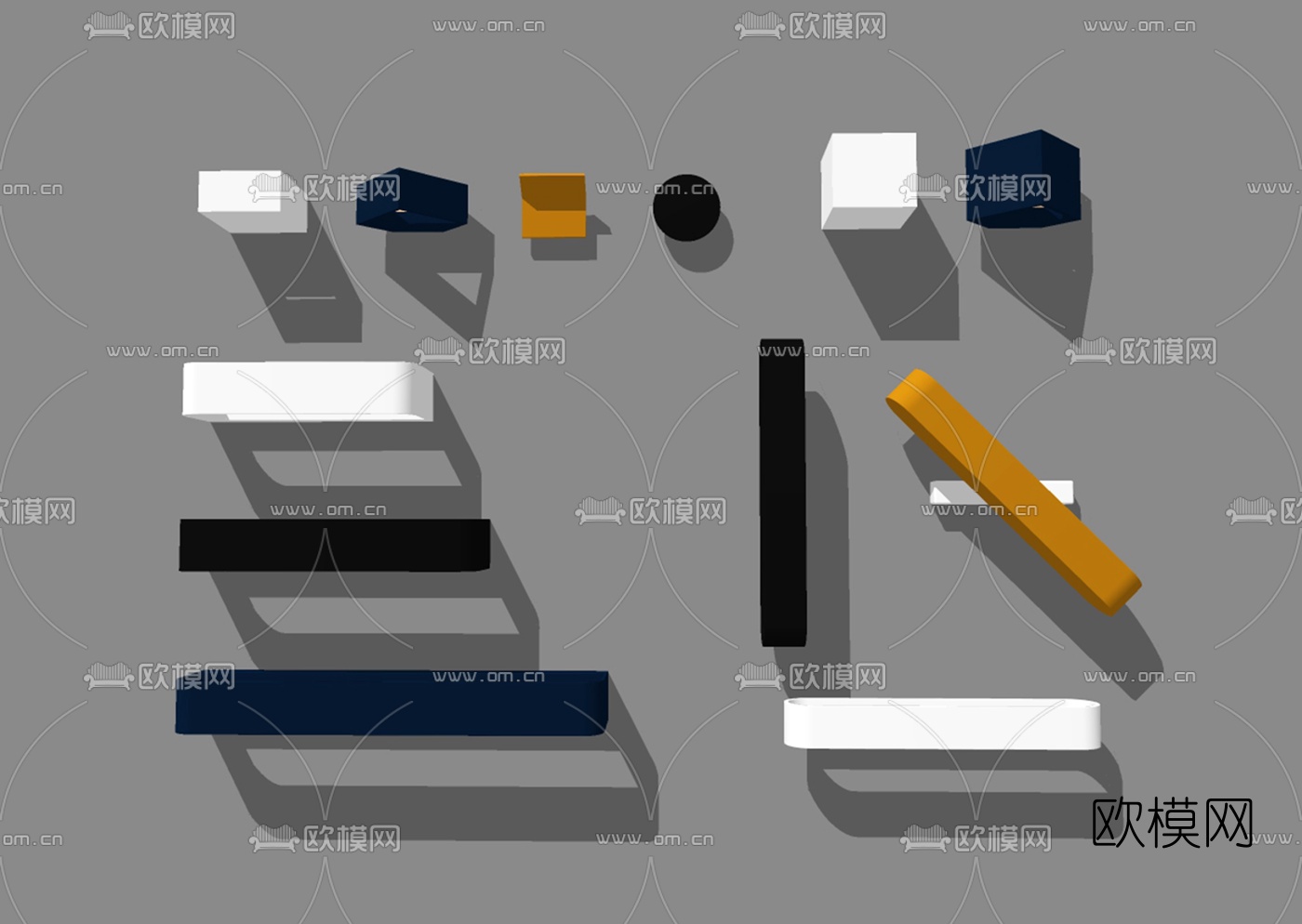 现代儿童壁灯su模型下载（渲染图2）