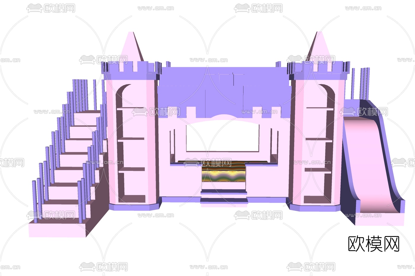 北欧城堡儿童床su模型下载