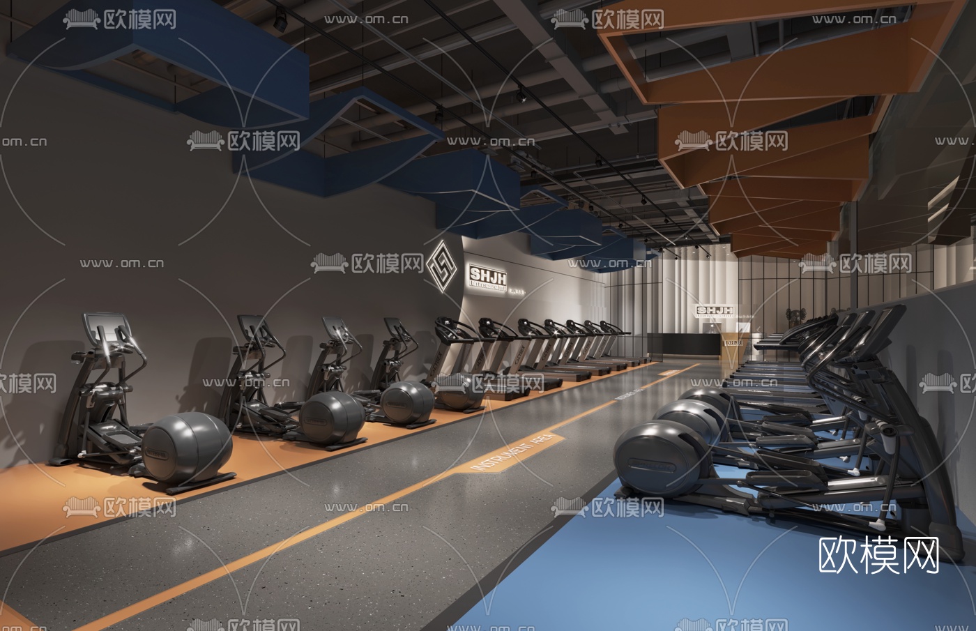 后现代健身房3d模型