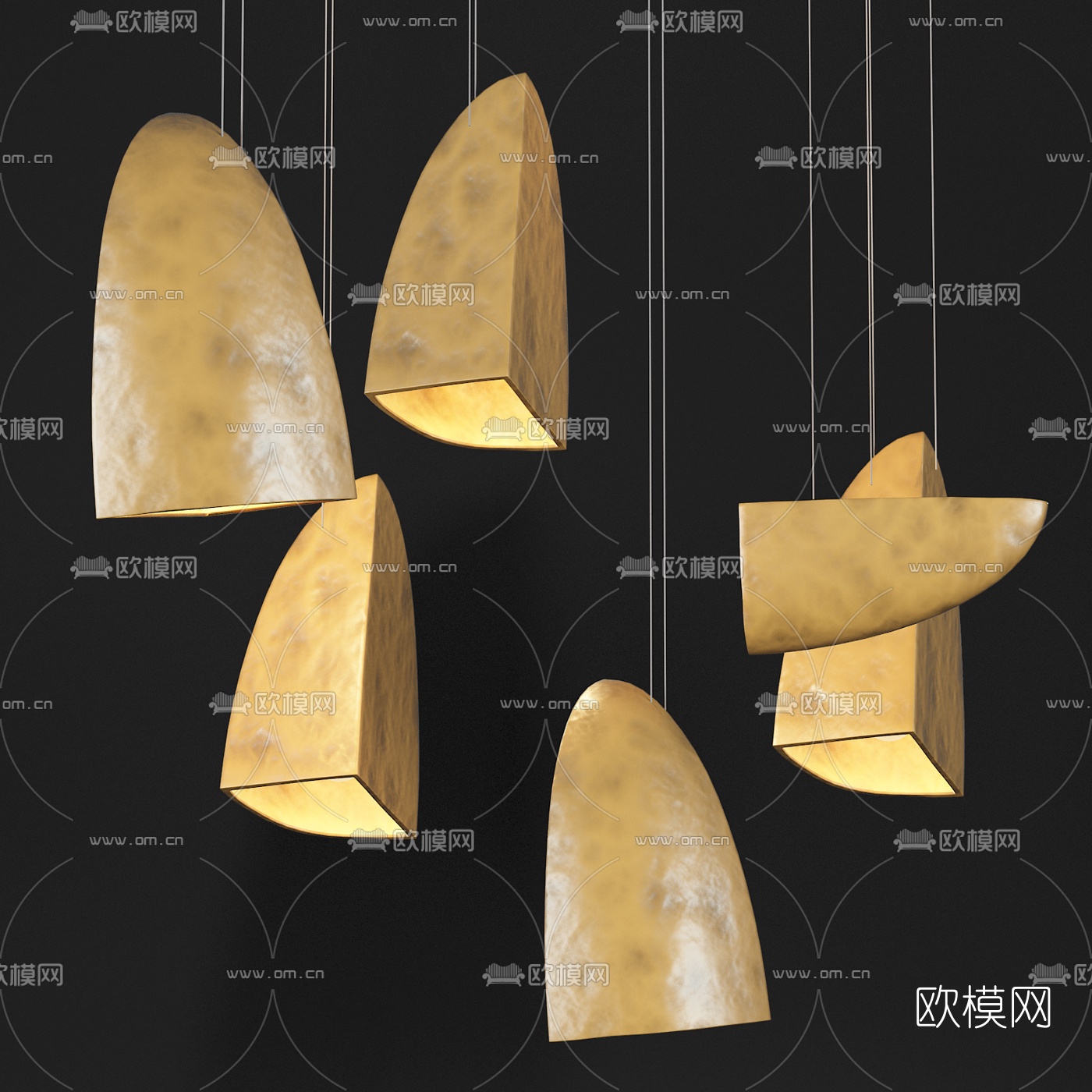北欧创意吊灯组合3d模型