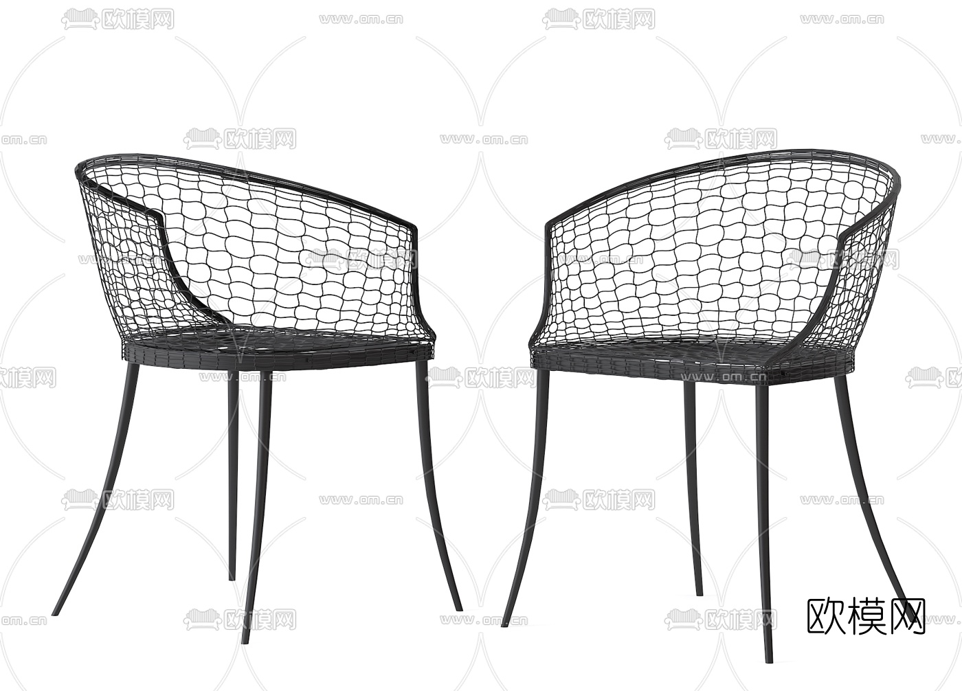 工业风网格单椅3d模型下载