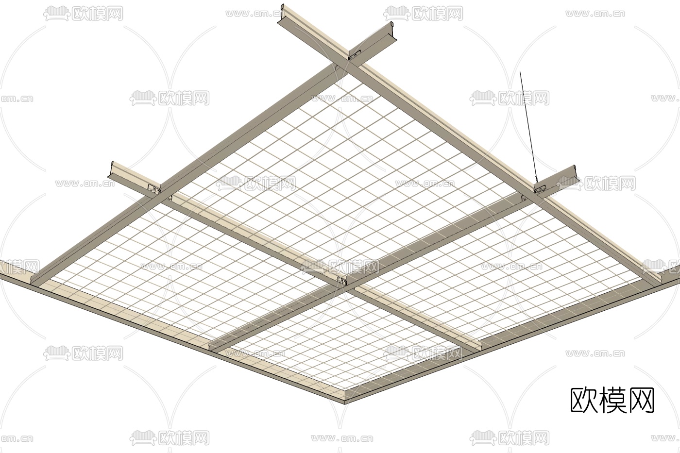 现代天花吊顶免费su模型下载