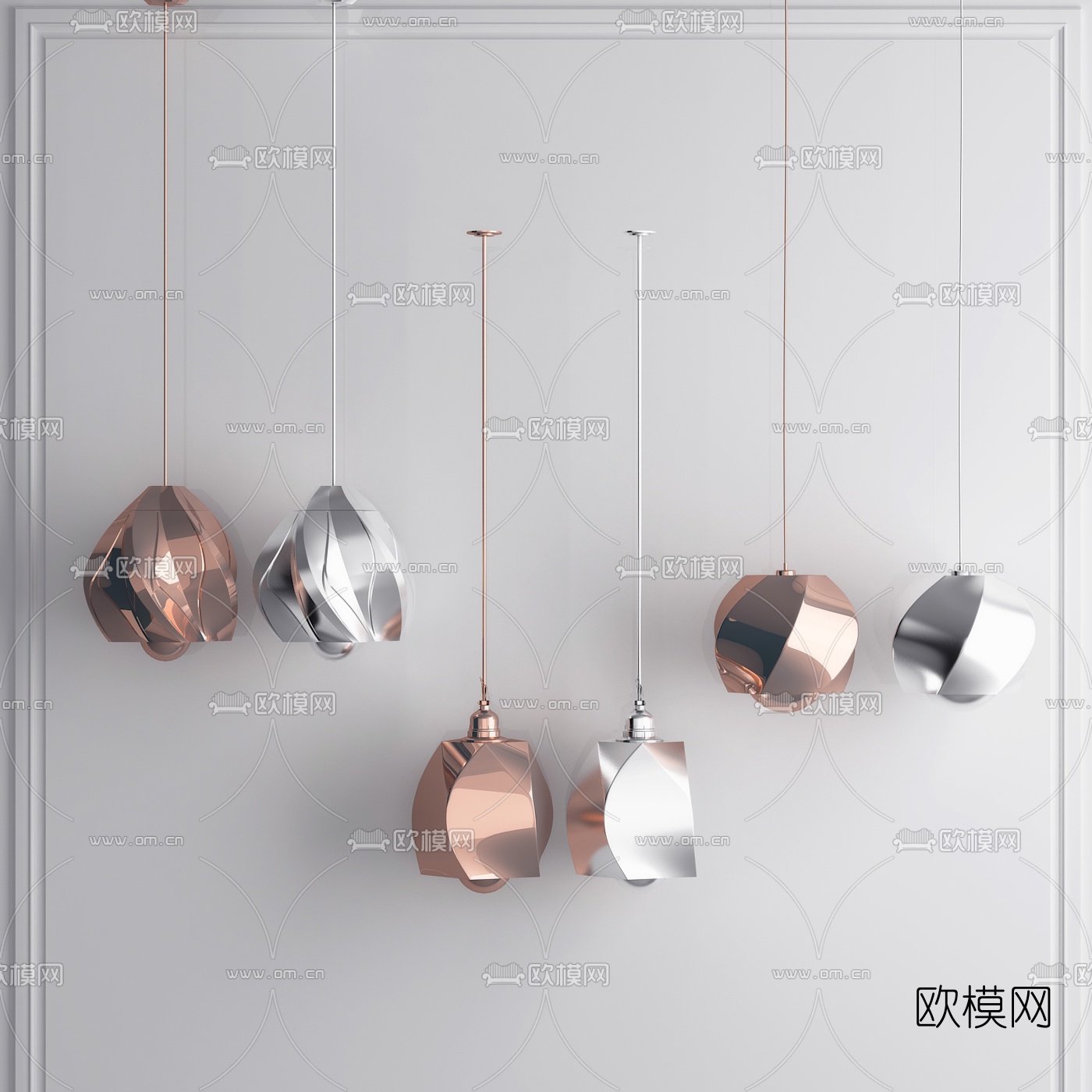 现代金属吊灯3d模型