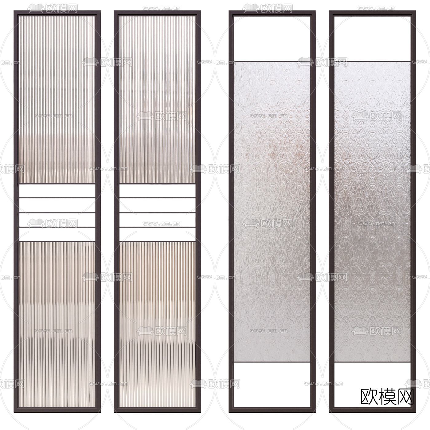 现代玻璃屏风3d模型